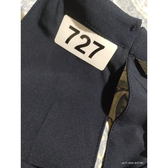 41 Hawthorn Womens XL Navy Halter Dress Asymmetrical Hem Quiet Luxury Old Money - Picture 8 of 11